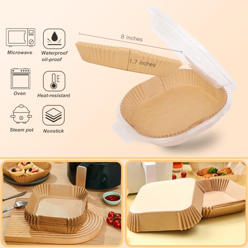 Miniatura 2 de Papel Freidora Aire 20c100 Air Fryer Cuadrado 100 Unidades 20-24 Cm Moldes Desechable Para Horno Bpa Free Accesorios Para Freidora Sin Aceite De 2 A 8 Litros 20-24cm-Cuadrado-100 Unidad