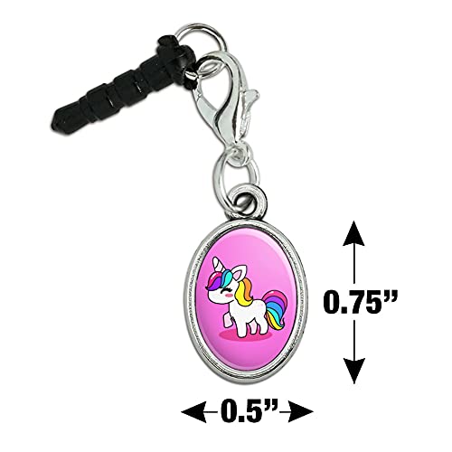 Graphics & More Cute Kawaii Rainbow Unicorn Chibi Mobile Cell Phone Headphone Jack Oval Charm Fits Iphone Ipod Galaxy #TOP3