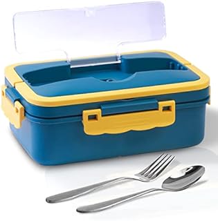 HURUC Bento Lunch Box For Adults & Kids with Spoon & Fork Set, BPA Free Bento Box Microwave & Dishwasher Safe leakproof Lunch Box With Compartments & Mobile Holder