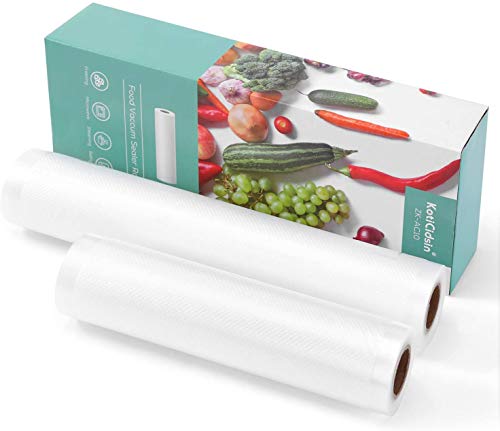 Koticidsin Mise sous vide Sac sous vide alimentaire, Rouleaux d'emballage pour Machine sous vide 2 packs(20x300cm + 28x300cm) (XX-Large) (Indigo 1) Cover
