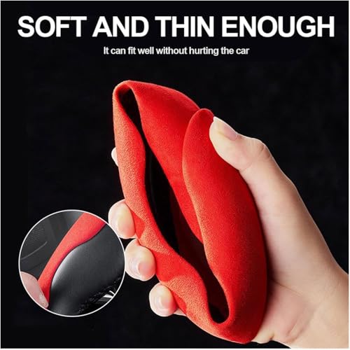 Image of Automaze New Carbon Fiber ABS Texture Steering Wheel Cover for Cars, Safe and Non Slip Car Interior Accessory (Suede Brown)