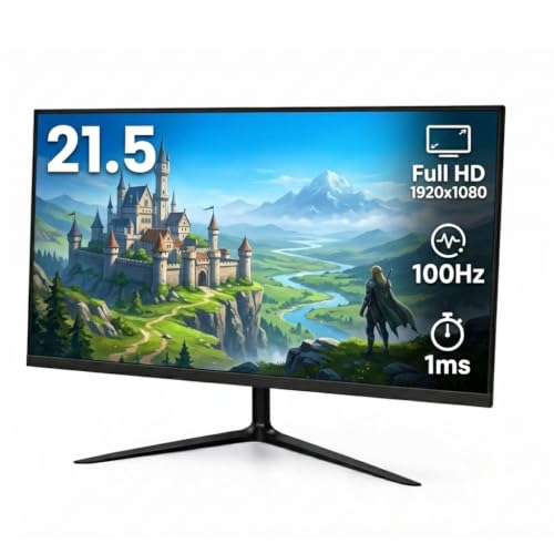 Monitor Gamer 21,5 Full HD 100Hz 1ms HDMI VGA VESA PC Jogos Trabalho