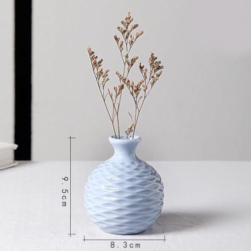 Jarrones de cerámica blancos set de 2 modernos para arreglos de flores 3