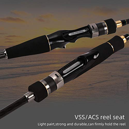 Foto von Hadristrasek Angelrute Angel Spining Casting Angelrute Angelrute mit Köder Bass Führungsringe Zubehör- 762MS 2.28m Teleskop Angelrute (Size : 662MC 1.98M)