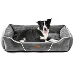 YITAHOME Hundebett für Hunde mittlerer Größe, Hundekissen,Hundebetten, 76x61cm, rutschfeste Unterseite Hundesofa,grau
