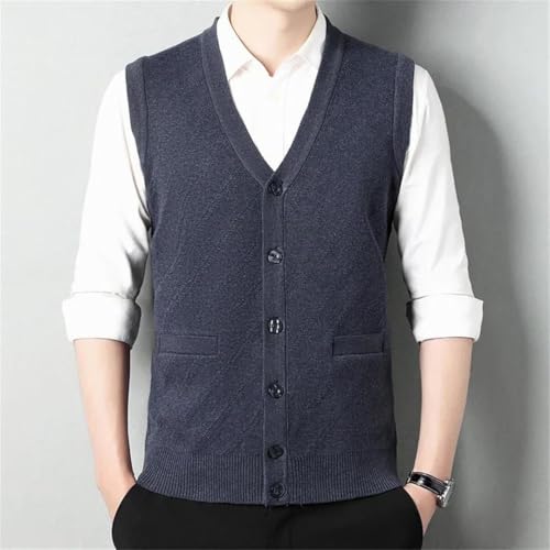 Men's Winter Casual Thickened Sweater Tank Top Warm Cardigan Tank Top4