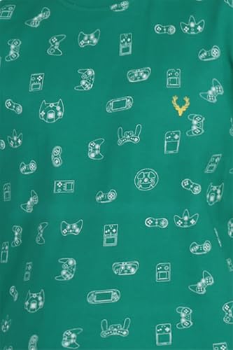 Image of Allen Solly Boys' Crew Neck T‑Shirt | All‑Over Print Design, Soft Cotton Fabric, Comfortable Casual Wear
