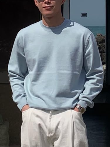 MakeMeChic Men's Long Sleeve Sweater Knit Crew Neck Lightweight Pullovers Sweaters2