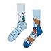 Produktbild Dedoles Socken Regular normale Höhe Unisex Damen Herren Baumwolle viele lustige Designs Weihnachtssocken 1 Paar, Farbe Blau, Motiv Fischerei, Gr. 43-46
