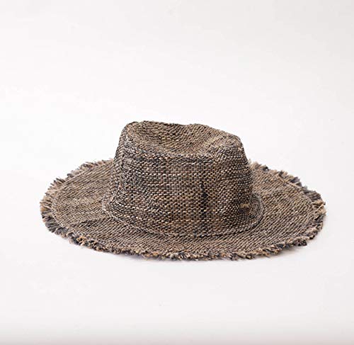 Image of Hemp Sun Hat Wired Wide Brim Big Sizes M /L /XXL Farmers,Raw Hemp Natural Garden Summer Hippie hat
