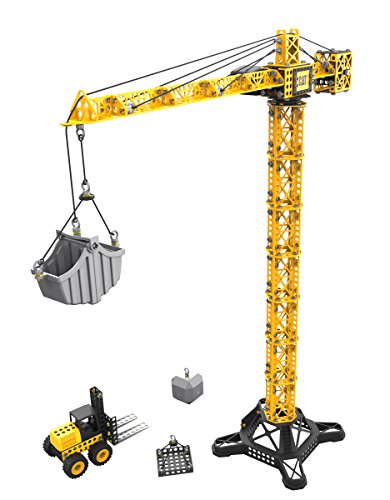 Toy State Caterpillar CAT Apprentice Tower Crane With Fork Lift Construction Vehicle Playset