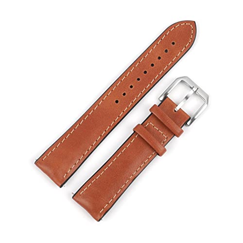 Correa de cuero para reloj de 22mm impermeable con silicona y hebilla de acero inoxidable