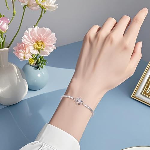 7 Chakra Bracelet 925 Sterling Silver Just Breathe Lotus Flower Rainbow Stones Yoga Chakra Energy Balance Bangle Bracelet Jewelry for Women Spiritual Healing4