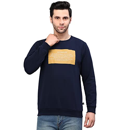 Image of Rigo Fleece Printed Round Neck Sweatshirt for Men | Full Sleeves Sweatshirt for Men | Casual Wear & Stylish Sweatshirts for Men