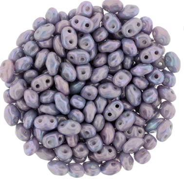 5 g Matubo MiniDuo 2-hole smaller SuperDuo glass beads, 2.5 x 4 mm Opaque Nebula (Matubo Miniduo 2-hole smaller Superduo glass beads blue)