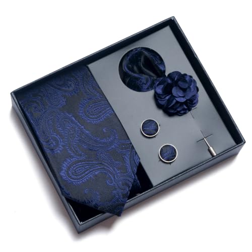 Image of joy alice 70 Colors Ties Set Men Mixed Color Necktie Handkerchief Cufflinks Brooch 3.15 Formal
