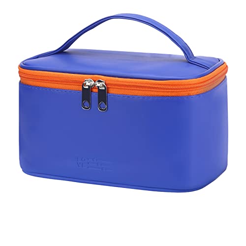 IMCUZUR Bolsa organizadora de maquillaje para mujer, bolsa de cosméticos resistente al agua para niñas, bolsa de maquillaje de viaje para accesorios, artículos de tocador, azul marino, Bolsa de mano