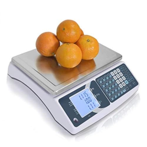 Balance Poids/Prix Baxtran XTI Homologuée pour le Marché - Vignette Verte et Carnet Métrologique - Portée 6 à 15 kg pour 2 à 5 g de Précision - Batterie...