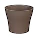 greemotion Pot de fleur rond 24 cm Tulipan couleur taupe - Pot à fleurs élégant en plastique pour l’intérieur et l’extérieur - Pot de fleurs zen aux lignes modernes