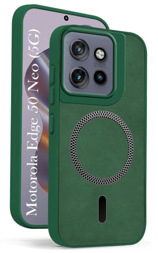 Image of Jkobi Leather Finish Back Cover Case for Motorola Moto Edge 50 Neo (MagSafe Compatible Wireless Charging | Soft Touch | Camera Bump Protection)