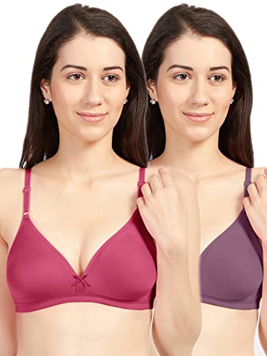 Image of SONARI Omania Womens Non-Padded Cotton Polyester Bras - Solid, Non-Wired, Medium Coverage, Hand Washable (Pack of 2)