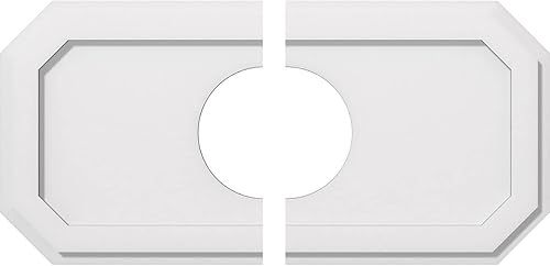 Miniatura 82 de Ekena Millwork CMP36X18ED-03000 Medallones de techo de uretano contemporáneo de PVC de grado arquitectónico Emerald 36"W x 18"H x 3"ID x 12 1/2"C x