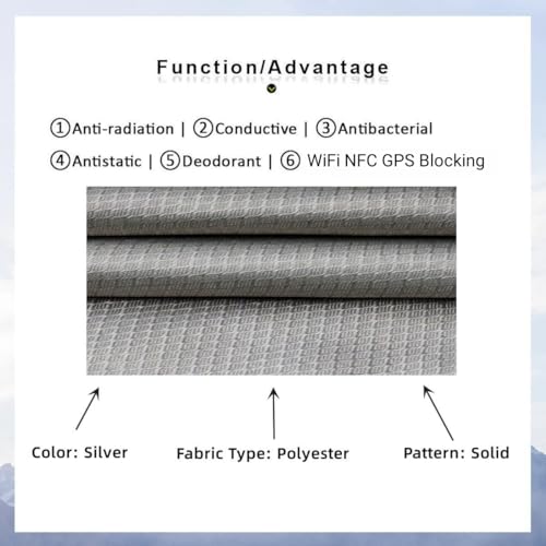 Bstflex FARADAYF43X58INCH Faraday Fabric Nickel Copper Faraday Blocking Cloth 43.3 Inchx59 Inch Material Protection Fabric thumb #3