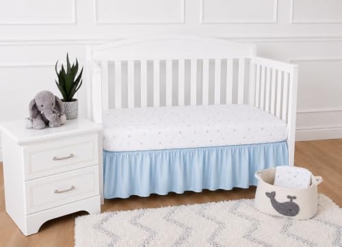 Image of American Baby Company Cotton Fitted Crib Sheet 52x28 inch, Blue Stars and Moons | 100% Natural Cotton Crib and Toddler Bed Sheets, Soft, Breathable & Hypoallergenic, Gentle on Skin, Neutral for Boys & Girls