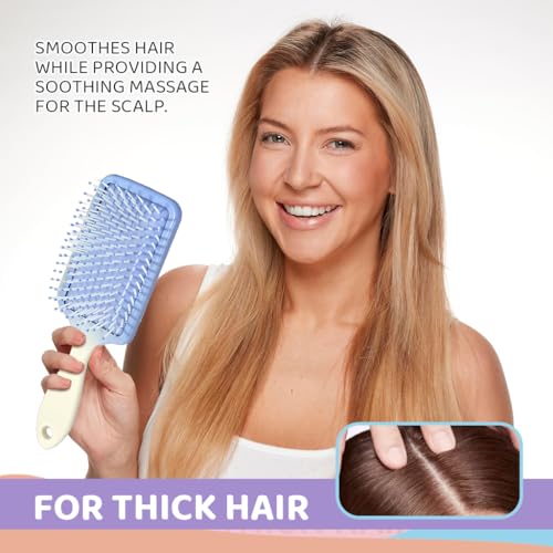 Image of MAYCREATE Hair Brush, Anti-Static Ball Tips, Random Macaron Color *1 | Anti-Static Ball Tips Help Reduce Hair Damage During Daily Brushing, Random Macaron Color Design