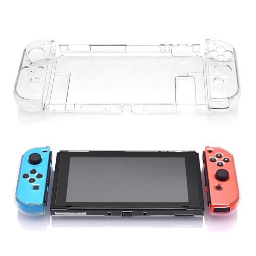Schutzhülle Set für Nintendo Switch - Transparente TPU-Hülle und Joy-Con Griffhüllen, Stoßdämpfend, Kratzfest, Ergonomisches Design für Optimalen Schutz und Komfort