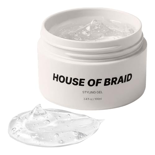 House Of Braid Hair Styling Gel - Extra Hold for Curly, Wavy, Slick Back, Edge Control, Braid Gel - Non Toxic, Frizz and Flake Free Hair Jam with All Natural Ingredients (3.4 Oz)
