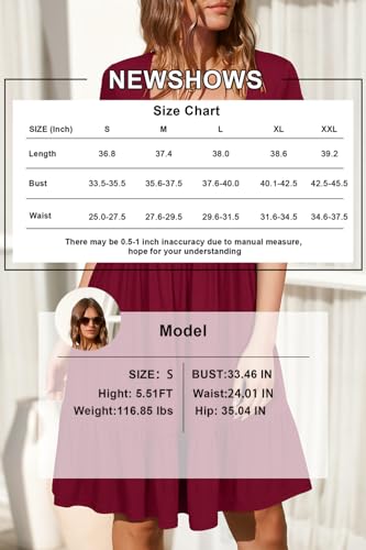 Image of Newshows Women's 2026 Summer Casual Square Neck Ruffle A Line Beach Vacation Sundress Work Business Dress with Pockets