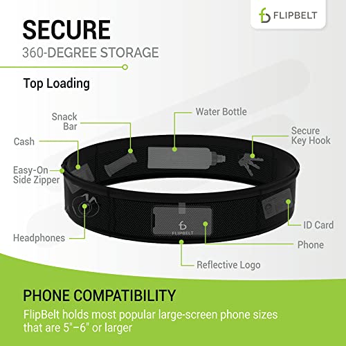 FlipBelt Lightweight Running Air Belt, Fitness and Running Fanny Pack for Women and Men, Non Chafing Waist Band Pack for Phone, Keys, Money, Moisture Wicking Storage Belt, USA Company by FlipBelt - Image 4