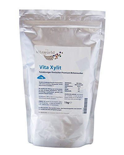 Edulcorante Premium Xylitol de Finlandia 1kg Azucar obtenido de la Madera - Vita World Farmacia Alemania