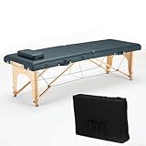 【Eccellente fattura】 ： Il lettino spa professionale è realizzato con gambe in legno di faggio e fune metallO e un cuscino spugnoso rivestito in pelle resistente. Offri un'esperienza confortevole e un servizio duraturo utilizzando questo lettino da massaggio.