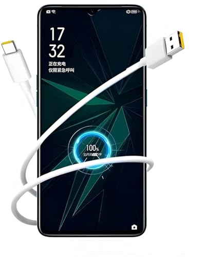 Image of NISHTECH Fast Charger Type C Cable SuperVooc Charging Data Cable for Oppo Charger Realme 12 pro plus /11 pro plus /10 /9 Pro /Narzo 60 Pro /60 /50 /50 pro /30 65W Superdart Dart, Quick Charge (White)
