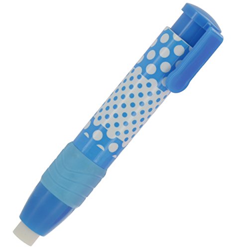 Emraw Dot.ted Two Color Retractable Soft Stick Vinyl Eraser - Nonabrasive - Refillable & Retractable – Colors Included: Green, Blue, Pink & Purple (4-Pack) #TOP1