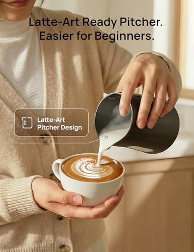 Image of DREO Handheld Milk Frother with Cup - 4-Model Settings for Latte Art-Level Microfoam 2550mAh Battery for 180+ Coffee & Drinks, IPX7 Waterproof, Fast Hands-Free Frothing, Easy-Clean, Black