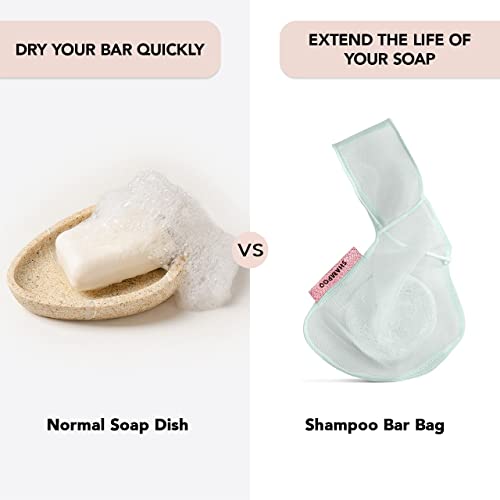 Kitsch Bottle Free Beauty Soap Bar Bag - Soap Savers For Bar Soap & Shampoo Bar Holder | Bar Soap Bag & Bar Soap Pouch For Shower | Shampoo Bar Bag & Mesh Soap Bags | Bag For Soap Bar (Mint) #TOP4