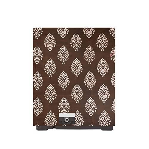 Image of Woah Washing Semi Automatic Washing Machine Cover Suitable for 5 Kg to 8 Kg Brown Embroider Top Load Washing Machine Cover | Dustproof Durable Cover