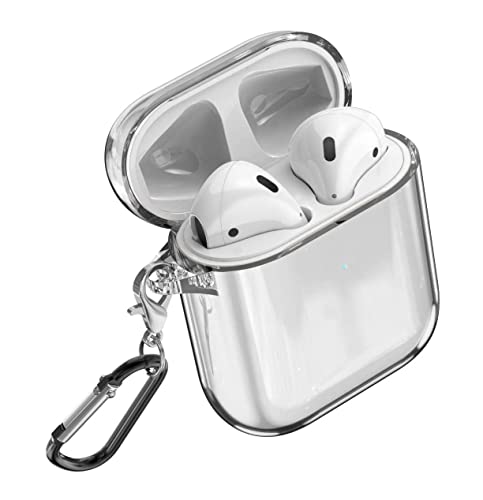 Image of PEFKO PSS121 AirPods Pro Soft Silicone Protective Case 3D Design Shockproof Case Cover with Anti-Lost Metal Keyring Compatible for Apple AirPods Pro (Transparent TPU CASE)
