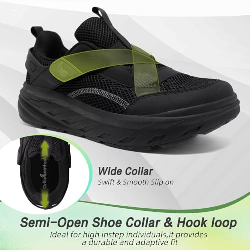 Men's Orthopedic Diabetic Wide Walking Shoes: Comfortable Arch Support Plantar Fasciitis Heel Spur Laofers, Casual House Hammer Toes Swollen Slip On Loafers for Foot and Heel Pain Relief4