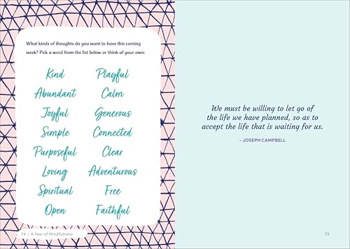 A Year of Mindfulness: 52-Week Journal