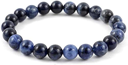 Lapis Lazuli Gemstone Friendship Bracelet - Handmade Bead Stretch Design (8mm)
