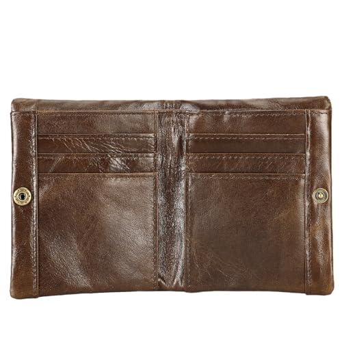 Men's Wallet Leather Retro Men's Light Luxury Business Wallet for Party，Travel(Brown)