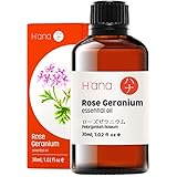 H'ana Aceite Esencial de Geranio Rosa para la Piel - Aceite de Geranio Rosa Puro para Relajación - 100 Natural Aceites Esenciales Geranio Rosa para Difusor Aromaterapia - 30ml