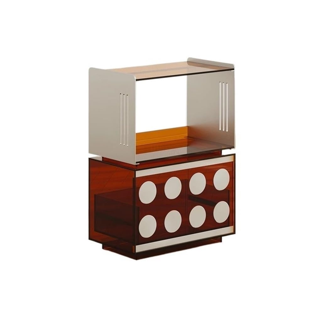 RYUQW3RE Cd Storage Rack Light Luxury Vinyl Record Rack Acrylic Bedside Table Bookcase Sideboard with Drawer