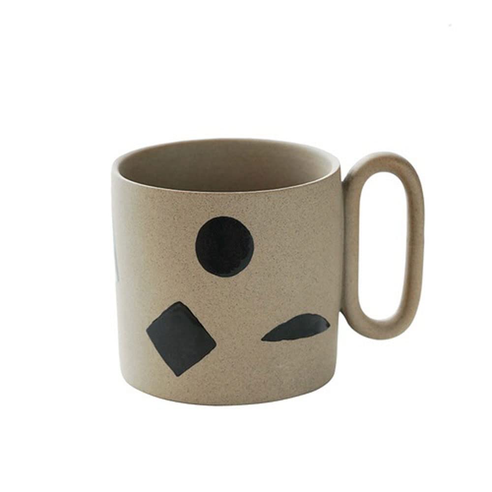 BONAD Reise-Kaffeetasse Handgemachte Tasse Geometrisches Muster Wassertasse Persönlichkeit Große Kapazität Milchtasse Büro Kaffeetasse Kaffeebecher (Size : 301-400ml, Color : A)