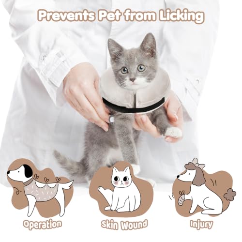 Image of Grand Line Inflatable Dog Cone Collar, Soft Pet Recovery After Surgery (S)