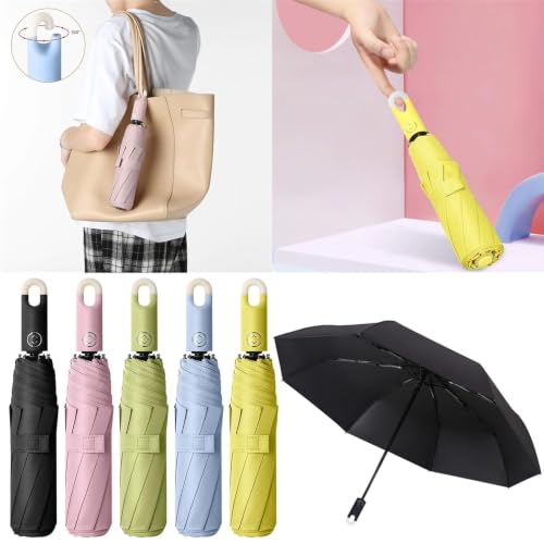 Travel Umbrella Compact, Portable Reinforced Frame Tear Resistant Windproof Automatic Umbrellas,Small Portable for Sun & Rain,Waterproof Heavy Duty Fabric Folding Rain Umbrella for Women Men - image 6
